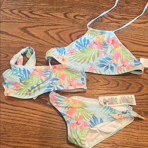 Billabong 3 piece bikini set Kids Tropical Floral Bikini Set - size 10 NWT